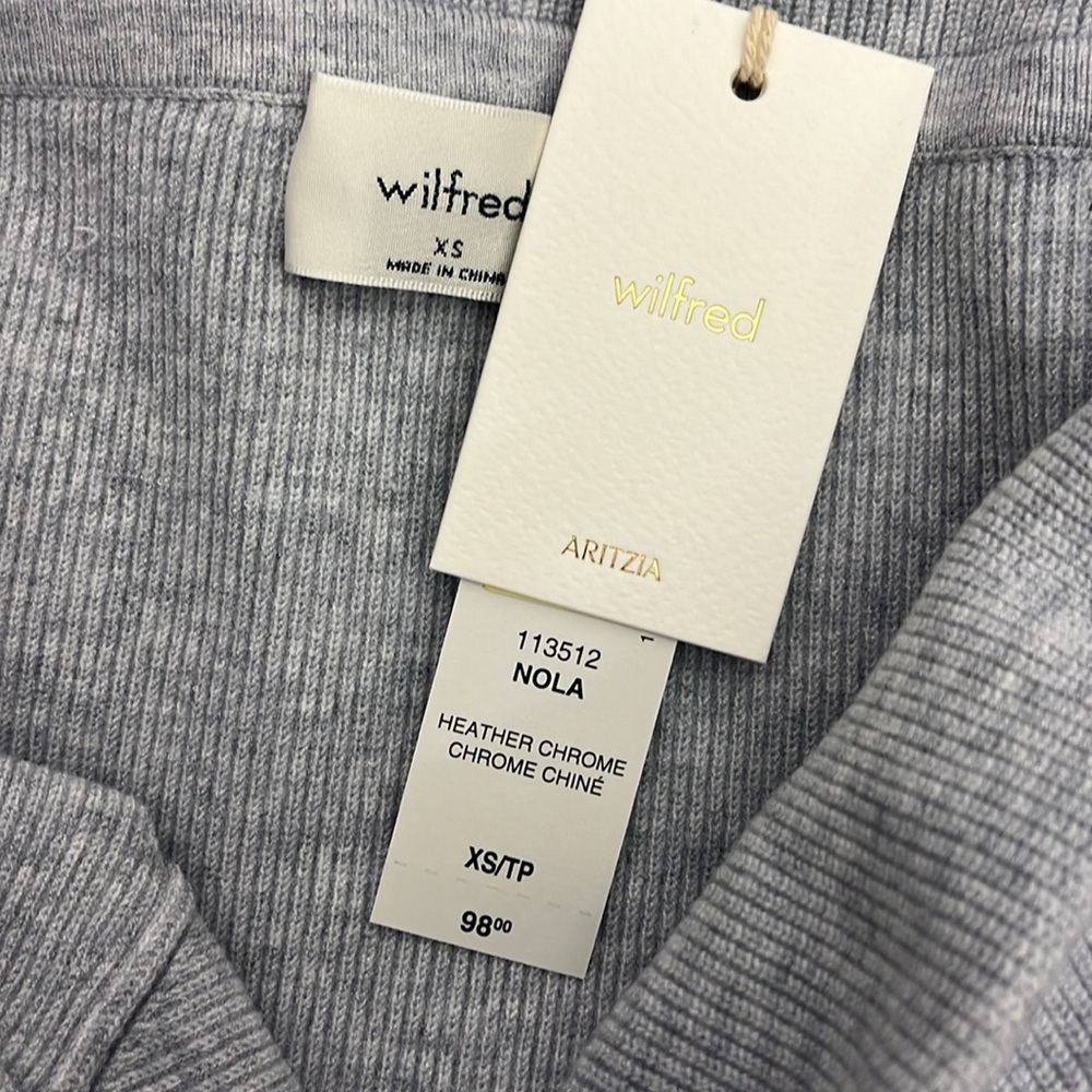 Aritzia Wilfred color Heather Chrome Nola Sweater - Picture 3 of 6